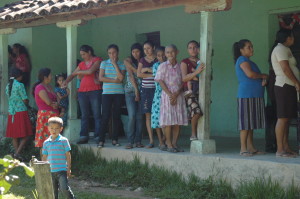 Waiting line health clinic.