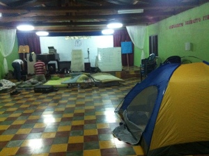 We slept at the church house in San Isidro