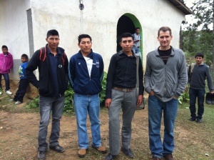 Daniel Troyer and three Lencas men in San Isidro, Intibuca