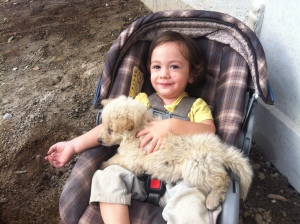 Isaac and his puppy Blanco