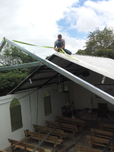 Remodeling the roof at the church house