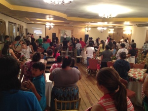 Preaching at Las Glorias Hotel for Home of Blessing parents and children.
