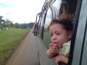 Hadassah enjoying the ride.