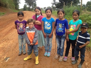 with the children in Carrizal